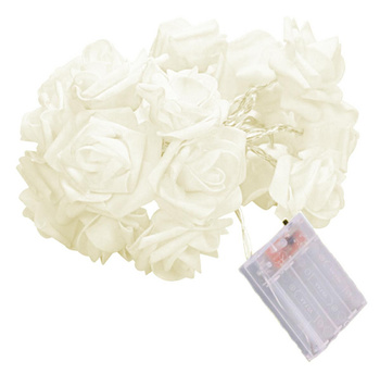 GIRLANDA 10DIOD LED w Kształcie Róż 150cm biała ZD73B