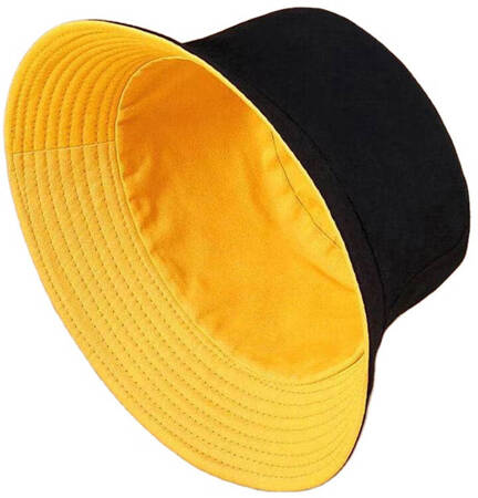 KAPELUSZ Bucket Hat Czapka Dwustronna Rozm. Uniwersalny żółty/czarny BQ46B