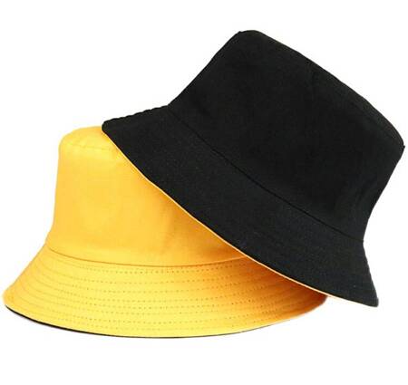 KAPELUSZ Bucket Hat Czapka Dwustronna Rozm. Uniwersalny żółty/czarny BQ46B