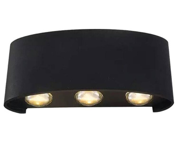 KINKIET Wewnętrzny lub Zewnętrzny Lampa Naścienna 6LED czarny ZD90