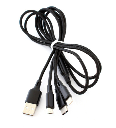 KK21I KABEL 3W1 MICRO USB/ USB-C APPLE 3A 1,2M