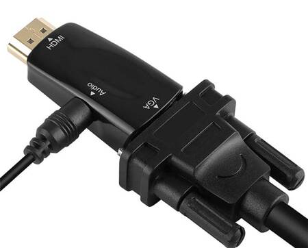 KONWERTER HDMI do VGA D-Sub + Kabel Audio 3,5mm czarny HD31B