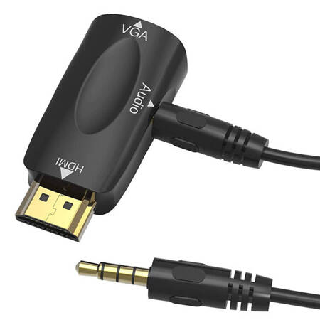 KONWERTER HDMI do VGA D-Sub + Kabel Audio 3,5mm czarny HD31B