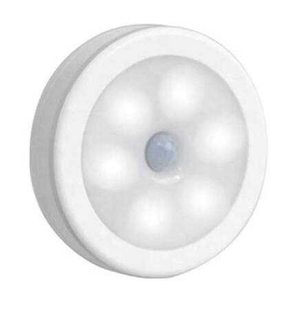 LAMPKA LED 6 Diod 0,5W 50lm z Czujnikiem Ruchu biała ZD23H