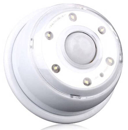 LAMPKA LED z Czujnikiem Ruchu Regulacja Mocy 6xLED AAA biała ZD23 