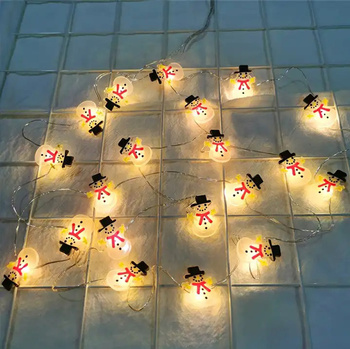 LAMPKI Choinkowe 20 bałwanków LED 200cm białe DA69A