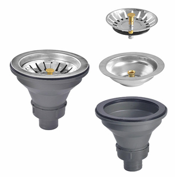 METALOWY KOREK  do ZLEWU + Akcesoria 7,8cm srebrny AG568E 