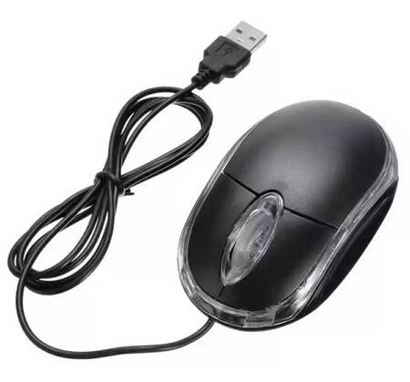 MINI MYSZKA OPTYCZNA Przewodowa USB Plug&Play czarna AK190