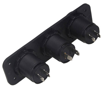Montażowe GNIAZDO Zapalniczki 12V 2xUSB 5V 2A Woltomierz PLS37