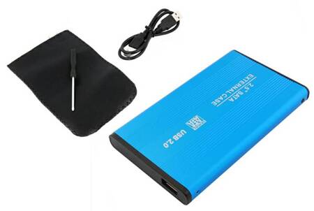 OBUDOWA DYSKU TWARDEGO 2,5" USB SATA Aluminiowa niebieska AK88F