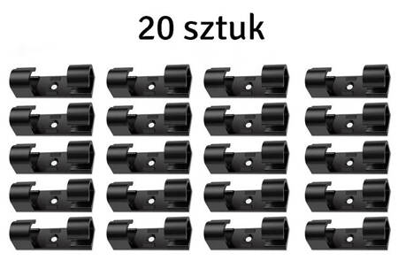 ORGANIZER KABLI 3M samoprzylepny klips x20 wieszaków czarny AG702D