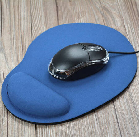 PODKŁADKA pod Mysz Myszkę Komputerową z podpórką na nadgarstek niebieska AK135H