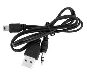 PRZEJŚCIÓWKA Kabel 2w1 Mini USB + miniJack 3.5mm 50cm czarny AK287