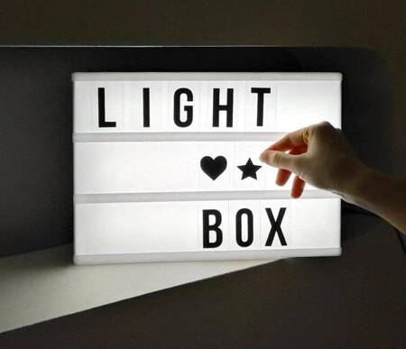 Podświetlana TABLICA Informacyjna Lampka LIGHT BOX + litery i znaki ZD79A 