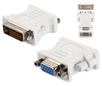 Przejściówka DVI Male wtyk - VGA gniazdo Female Adapter szary AK205 