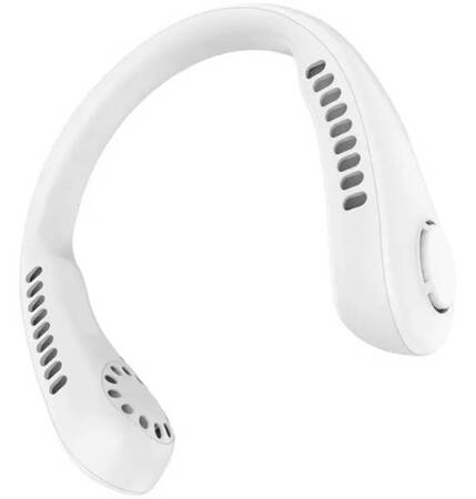 Przenośny WENTYLATOR Bezłopatkowy Słuchawki na Szyję 5W białe AG921