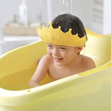 Regulowane RONDO KĄPIELOWE w kształcie korony mycie głowy dziecka żółty DA162