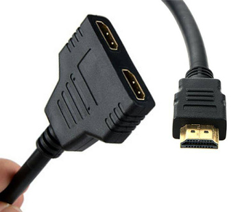 Rozdzielacz Sygnału HDMI na 2 Porty FULL HD 30cm czarny AK316