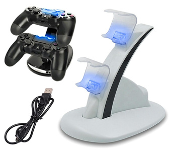 STACJA DOKUJĄCA na 2 Kontrolery PS4 Ładowarka biała AK286D