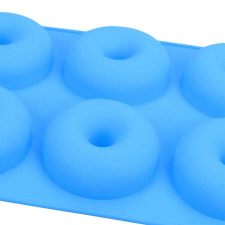 Silikonowa FORMA do Wypieku PĄCZKÓW Donutów niebieska AG433D