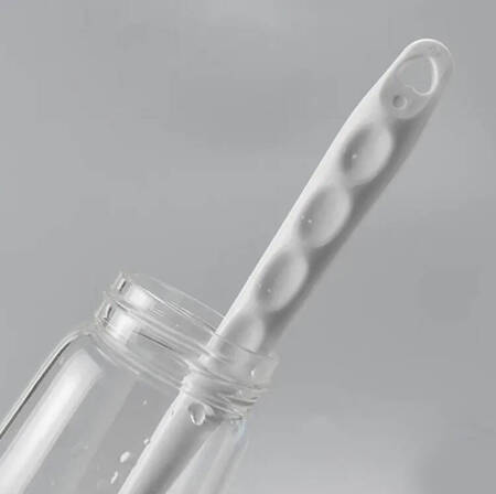 Silikonowa SZCZOTKA do mycia wysokich szklanek i butelek 27cm biała AG943A