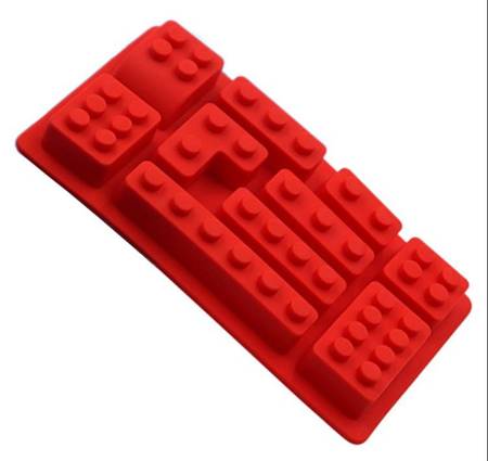 Silikonowe FORMY do WYPIEKÓW PĄCZKÓW Klocki Lego 10sztuk czerwone AG433E