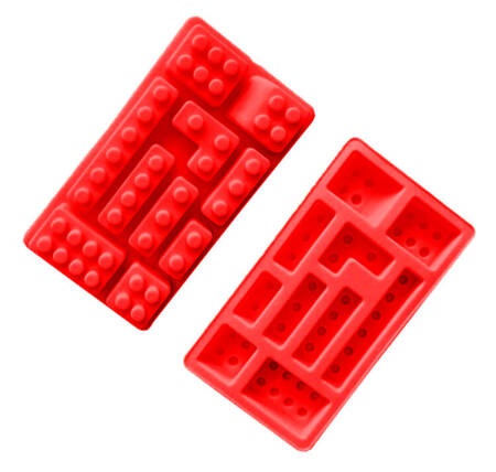 Silikonowe FORMY do WYPIEKÓW PĄCZKÓW Klocki Lego 10sztuk czerwone AG433E