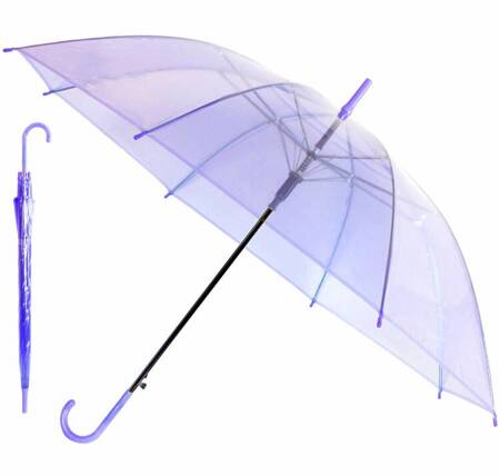 Składany PARASOL parasolka 91cm transparentny fiolet BQ13C 