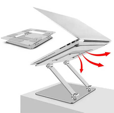 Składany STOLIK do Laptopa regulowany aluminiowy 11-16" srebrny DA117