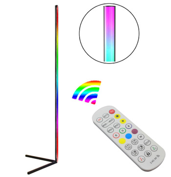 Stojąca LAMPA PODŁOGOWA Narożna LED RGB 140cm 20W pilot czarna ZD81 