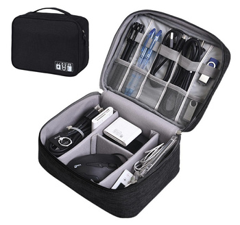 TORBA ORGANIZER ETUI NA Kable ładowarki akcesoria duża czarna TR12B