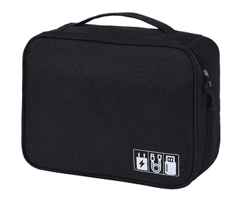TORBA ORGANIZER ETUI NA Kable ładowarki akcesoria duża czarna TR12B