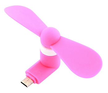 WIATRAK DO TELEFONU MICRO USB 4x9CM USB różowy AK35I 