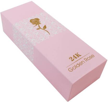 WIECZNA Róża w kolorze złotym z purpurowymi płatkami +pudełko AG774C