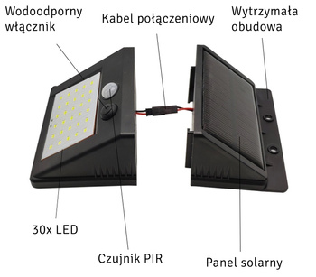 WISZĄCA LAMPA Zewnętrzna z czujnikiem Ruchu i Zmierzchu 30xLED ZD53B