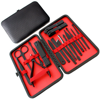 ZESTAW NARZĘDZI DO MANICURE PEDICURE 16 elementów + etui AG603E