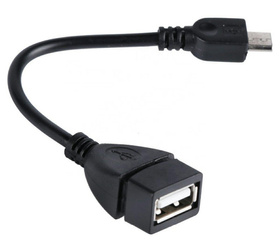 ADAPTER USB to MICRO USB HOST OTG Przejściówka 11cm czarny AK220 