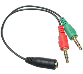 ADAPTER do Słuchawek minijack 3,5mm Audio 20cm AK268A