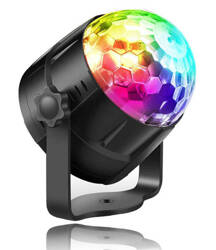 Dyskotekowa KULA LED RGB Disco z czujnikiem dźwięku + pilot ZS48