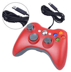 GAMEPAD PAD do PC KONSOL XBOX 360 KONTROLER DUAL SHOCK czerwony KX13C