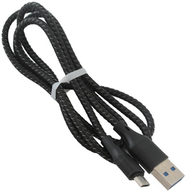 Kabel USB-microUSB 100cm Oplot czarny KK21C 