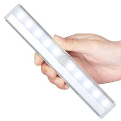 LAMPKA LED z Czujnikiem Ruchu PIR 10 diod Led 1W biała ZD23G