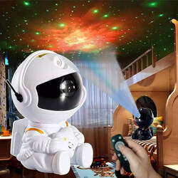 PROJEKTOR GWAZD LED Astronauta z Gwiazdą Lampka Nocna 5W biały AK235B