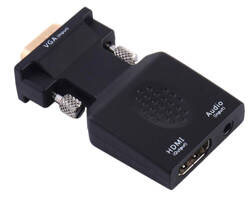 PRZEJŚCIÓWKA Audio-Video Konwerter VGA D-SUB do HDMI czarny HD38 