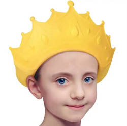 Regulowane RONDO KĄPIELOWE w kształcie korony mycie głowy dziecka żółty DA162