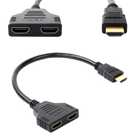 Rozdzielacz Sygnału HDMI na 2 Porty FULL HD 30cm czarny AK316