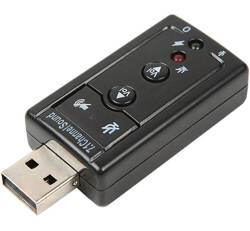 Zewnętrzna KARTA DŹWIĘKOWA Virtual 7.1CH Karta Muzyczna USB czarna AK103B